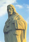 Figura Pana Jezusa w kamieniołomie pod Józefowem. Zdjęcie wykonane niedługo po ustawieniu rzeźby
