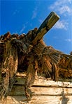 Ruina stodoły krytej strzechą w Wólce Horynieckiej