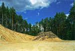 Eksploatowana wydma w piaskownii - miejscowość Wolaniny w Puszczy Solskiej