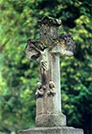 Krzyż bruśnieński na zabytkowym cmentarzu w Oleszycach