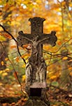 Krzyż bruśnieński na zabytkowym cmentarzu w Starej Hucie