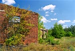 Ruina dawnej parowozowni na stacji w Bełżcu