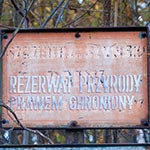 Jak wiemy obecnie jest moda na tzw. recykling na przykład w odzieży i nie tylko. A tu ani chybi mamy przykład ponownego wykorzystania tabliczki - kiedyś był napis Szczebrzeszyński Park Krajobrazowy (farba zlazła i napis stał się widoczny) ale że na Roztoczu brakuje blachy to wykorzystano tę tabliczkę ponownie w rezerwacie Wieprzec, gdzie własnie stoi.