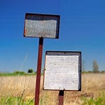 Tablica informacyjna przy źródłach w Zaporzu